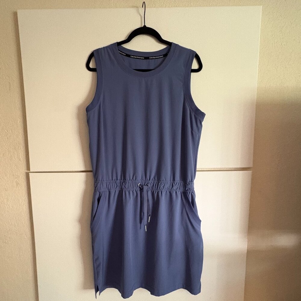 Calvin Klein Performance Light Blue Sleeveless w/Drawstring Waist Dress M